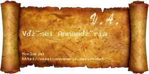 Vései Annamária névjegykártya